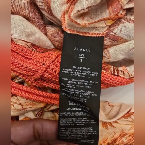 Alanui Hookipa Toile De Jouy Maxi Dress In Orange Size Small - Picture 3 of 13